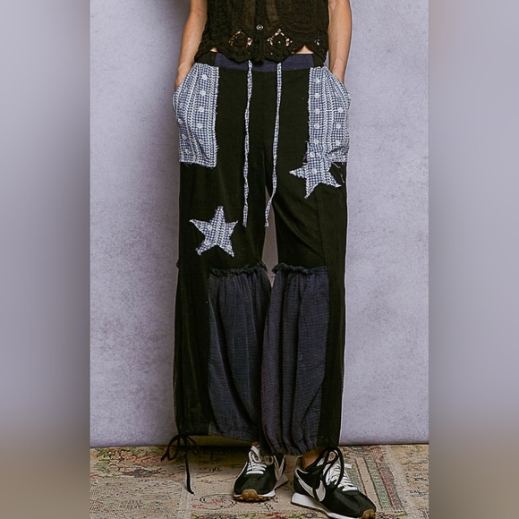 POL Pants - 🐧#1194 POL Rebel Star Patchwork Boho Lounge Pants